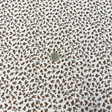 Franela piel de melocoton flores beige