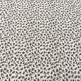 Franela piel de melocoton flores beige