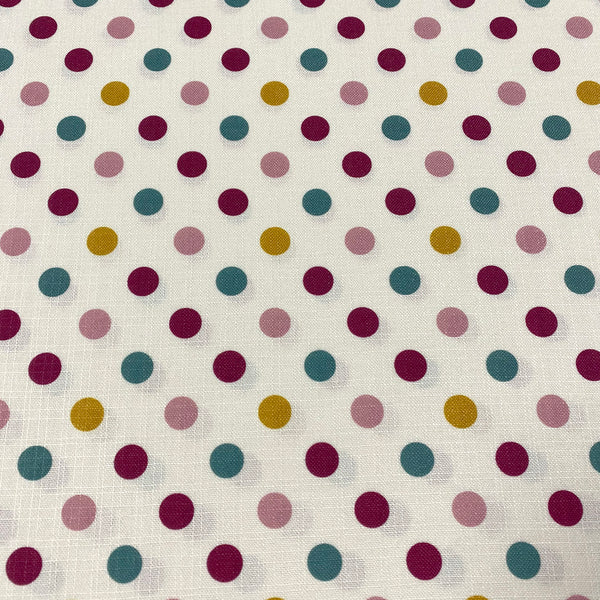 Lino-poliester lunares colores