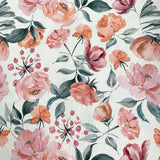 Loneta algodón flores romántica