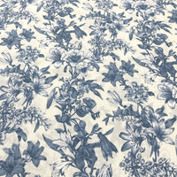 Loneta flor vintage azul