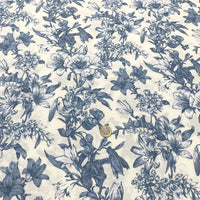Loneta flor vintage azul