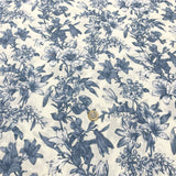 Loneta flor vintage azul