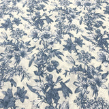 Loneta flor vintage azul