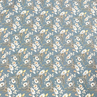 Loneta flores mini azul