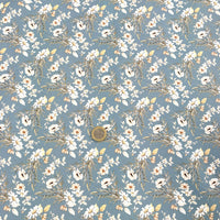 Loneta flores mini azul